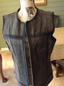 Cabela's Ladies Black suede vest sz L - Picture 1 of 3