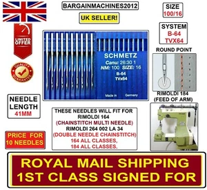 RIMOLDI 164,264,184,066 SYS:TVX64 B-64 S=100/16 INDUSTRAL SEWING MACHINE NEEDLES - Picture 1 of 4