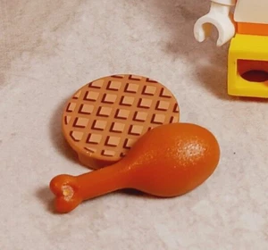 New LEGO Chicken & Waffle Meal Breakfast Lunch Dinner Drumstick Take Out Food - Picture 1 of 1