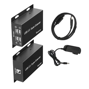 USB2.0 Network Cable Extender Over Ethernet Rj45 Cat5e/6/7 Cable Extention Set - Picture 1 of 16