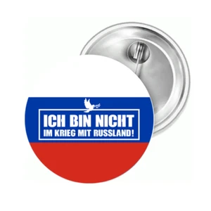 Ich bin nicht im Krieg II mit Rus Badge Anstecknadel Button Anstecker Pin Magnet - Picture 1 of 1