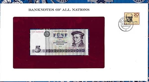 Banknotes of All Nations GDR East Germany 1975 5 Mark UNC P 27a 2 consecutive - Picture 1 of 4