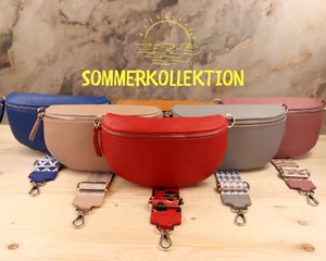 Bauchtasche Damen Leder, Damen Leder Gürteltasche Khaki, Cross Strap Ledertasche - Bild 1 von 53