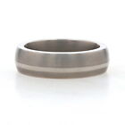 NEW Men's Wedding Band - Titanium & 18k Ring 7 Comfort Fit Striped Mon Cheri