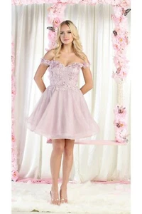 Womens Dresses For Semi Formal Cocktail Short Off The Shoulder A-Line Plus Size - Picture 1 of 25