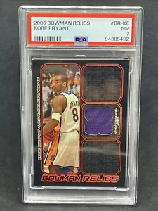 2008 Bowman KOBE BRYANT Game Worn Jersey Relic PSA 7 Lakers - Picture 1 of 2
