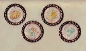 CLEARANCE! Graphic45 CAFE PARISIAN #401 (4pc) Copper Bottle Caps HANDMADE - Picture 1 of 1