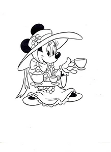 MINNIE'S TEA PARTY 1994 Producción MINNIE Estudio Hoja Modelo Copia Guía Página - Imagen 1 de 3