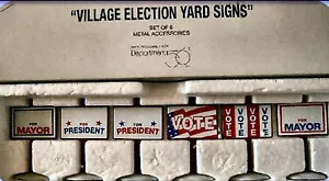 VILLAGE ELECTION YARD SIGNS # 52599 DEPT 56 RETIRED SNOW VILLAGE - Picture 1 of 3