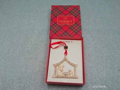 Monet Manger Scene Ornament 2023 Jewelry Rhin...