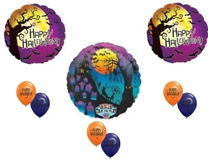 Halloween Silhouette Tap & Play Party Balloons Decorations Haunted Pumpkin Bats - Picture 1 of 1