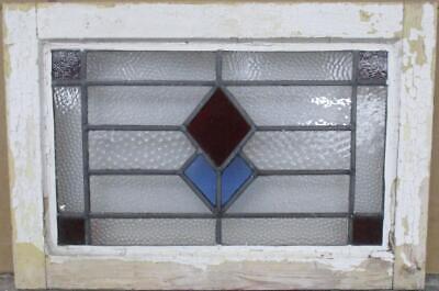 OLD ENGLISH LEADED STAINED GLASS WINDOW Simple Geometric 20.5  X 14  • 211.17$