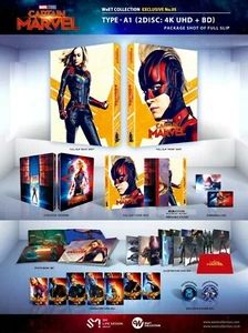 Captain Marvel 4K Blu-ray Steelbook Colección WeET Exclusivo #5 Deslizante Completo A1 - Imagen 1 de 7