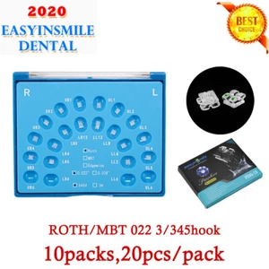 1/10Pack Dental Clear Braces 022 MBT/Roth Ortho Ceramic Monocrystalline Brackets - Picture 1 of 7