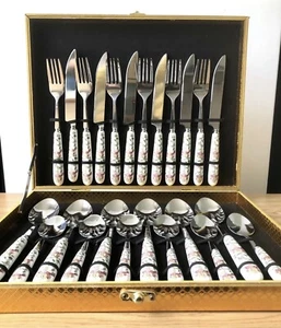 Juego de cubiertos estilo minton 24 piezas cuchara cuchillo tenedor cuchara cuchara cuchara cuchara cuchara cucharadita acero inoxidable 🙂 - Imagen 1 de 5