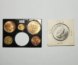 Gemischte Menge 6 Weltmünzen Mexiko und Großbritannien - Bild 1 von 4