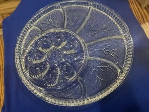 VINTAGE Deviled Egg-Relish Tray Plate-Indiana Glass-Tree Of Life - Picture 1 of 3
