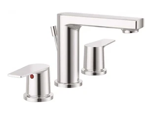 Moen 40606 Slate Widespread 2 Handle Bathroom Faucet w Drain Chrome - Picture 1 of 6