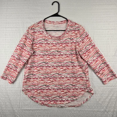 Top Escape By Habitat Colorido Artístico Abstracto Manga 3/4 S Arte Para Usar Rosa Rojo Foto 1 de 4