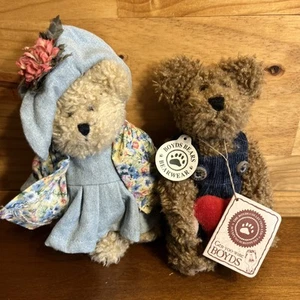 Boyd's Bear Plush Herbie Bearlove - 6"Brown Bear With red heart And Friend - Bild 1 von 7