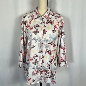 Foxcroft Schmetterling Blazer Swing Jacke Blumen Brokat Gobelin Damen 23W - Bild 1 von 8