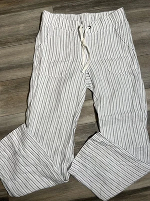 Pantalones a rayas 100 % lino Athleta - 12T Foto 1 de 3