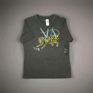 NWT - (Y2K) RCVA Leines Tiger Boys T-Shirt Size (Lg) Gray - Skater - Tilly’s NOS - Picture 1 of 7