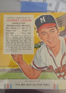 1954 Red Man Tobacco All-Star Team - National League Series Johnny Logan #20... - Foto 1 di 3
