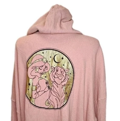 Disney Sudadera Térmica con Capucha Cremallera Completa Chaqueta Mujer Plus 3X Rosa Dorado Princesa Jazmín  Foto 1 de 4