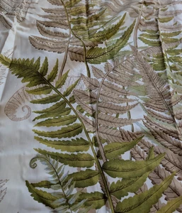 PAIR of 44" x 51" Cotton Curtains Belle Grove by Cowtan & Tout Fern Plants Green - Picture 1 of 8