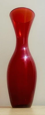 Vintage Viking Red Ruby Red Glass Flower Vase. Mid Century - image 1 of 4