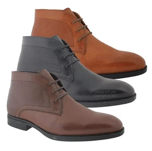 MENS NEW SMART FORMAL CHELSEA DEALER CASUAL LACE UP  ANKLE WORK BOOTS SHOES SIZE - Picture 1 of 5