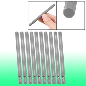 10 pack 1/4" x 100mm x 6mm Magnetic Hex Hexagon Tip Screwdriver Bits - Picture 1 of 2