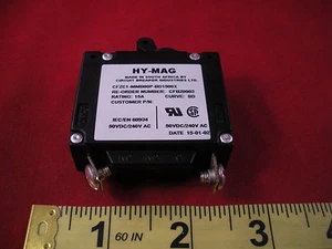 HY MAG CFBZ0003 Circuit Breaker Switch CFZC1-MMB00P-BD1500X 15a 50vdc 240vac Nnb - Picture 1 of 3
