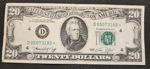 1974 20 Dollar Bill Star Note Cleveland Ohio - Picture 1 of 2