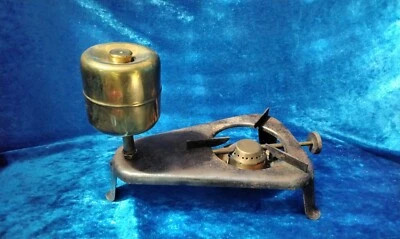 Alter Petroleum-Rechaud aus Metall und Messing mit Drehknopf - Bild 1 von 3