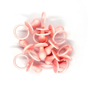 10 X Large Dummy Charm Embellishment Christening Baby Shower Clips Pink - Picture 1 of 1