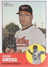 2012 Topps Heritage Baltimore Orioles Baseball Card #131 Kevin Gregg