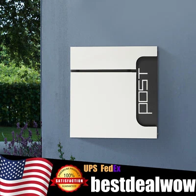 Buzón de correo de acero inoxidable para montaje en pared exterior letras bloqueables Foto 1 de 4