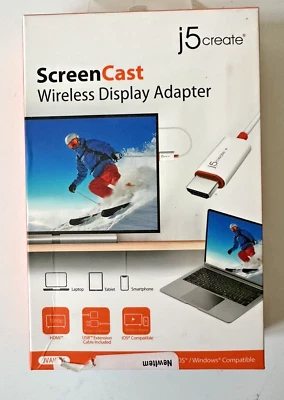 New Sealed | j5create ScreenCast HDMI™ Wireless Display Adapter HDMI Cable - Image 1 of 4