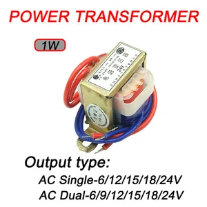 1W Power Transformer 220V TO 6V/9V/12V/15V/18V/24V Output AC Single/Dual - Picture 1 of 10