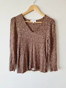 Blusa de manga larga con estampado de animales arrugados WITCHERY TALLA 6 Top Camisa - Imagen 1 de 7