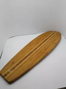 Totally Bamboo Lil Surfer Surfboard Shaped Bamboo Serving & Cutting Board 23x7 - Picture 1 of 7