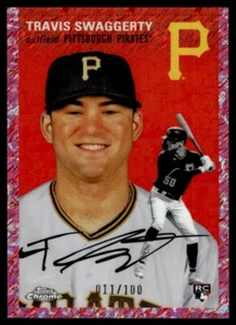 2023 Topps Chrome Platinum PINK TOILE Travis Swaggerty 011/100 Pittsburgh - Picture 1 of 2