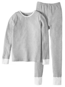 Fruit of the Loom Girls' Waffle Thermal Underwear Set, Grey Heather, Size S 6-6X - Picture 1 of 1