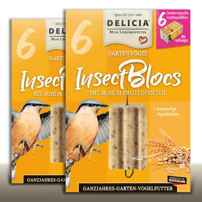DELICIA 2 x 6 Stück Inno Ganzjahres Garten Vogelfutter | PowerBloc