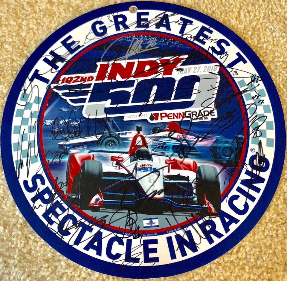 2018 INDY 500 FULL FIELD SIGNED GARAGE SIGN INDIANAPOLIS 33+ WILL POWER DANICA A Foto 1 de 1