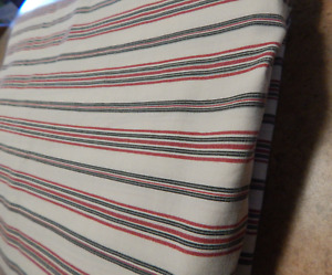 Mainstays KING Fitted Striped Sheet Black White Red