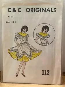 C & C Originals Square Dance Dress Pattern #112 UNCUT Vintage Sizes 6-8-10 - Picture 1 of 2
