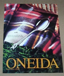 1993 print ad page - Oneida Leander pattern silverware -ant picnic- Advertising - Picture 1 of 1